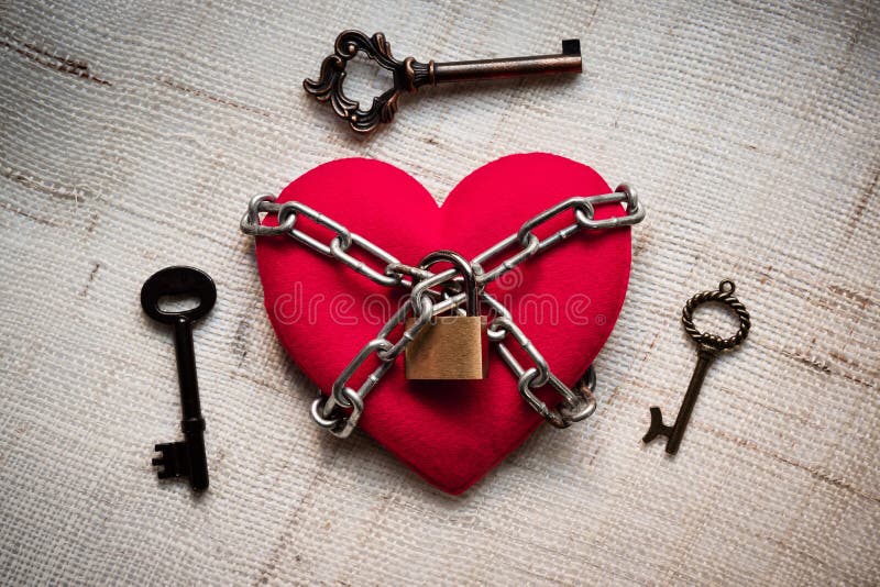 Chained heart with key stock image. Image of lock, abstract 75272163