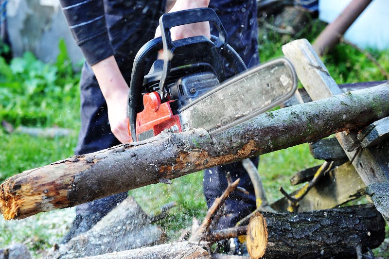 Chain saw stock image. Image of lumberjack, demolition 39394235
