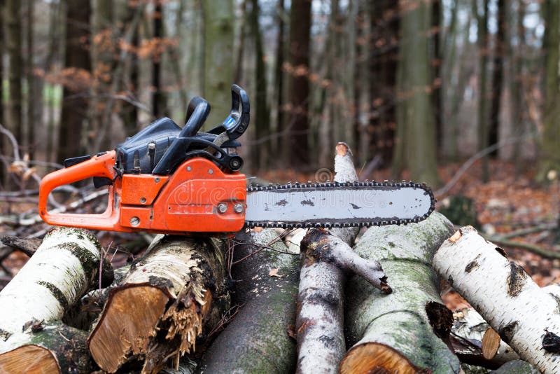 Yellow chainsaw stock photo. Image of yellow, work, white 17509412