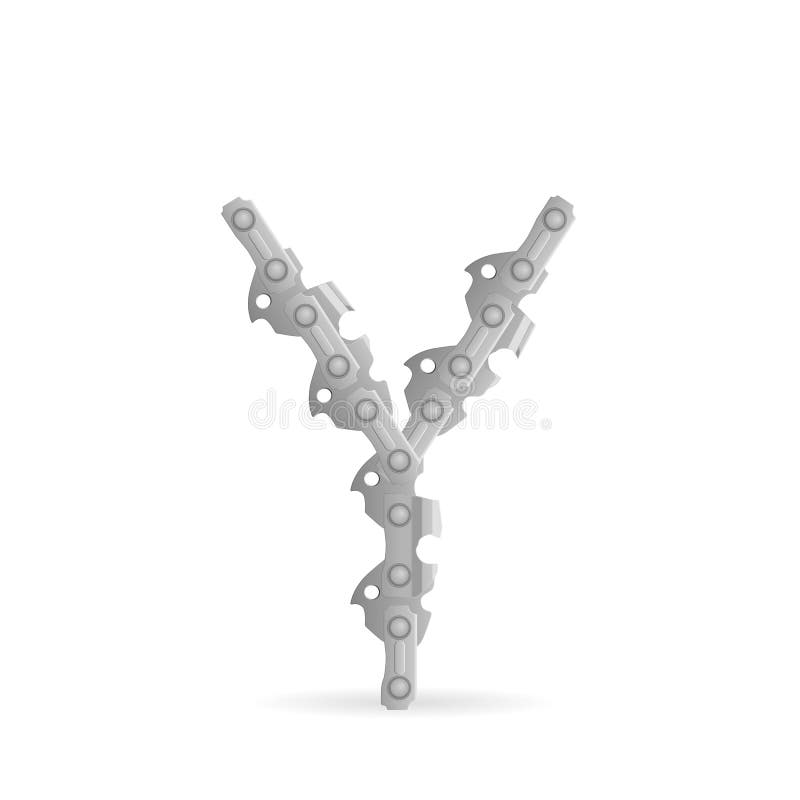 Chainsaw chain letter Y stock vector. Illustration of object 177078264