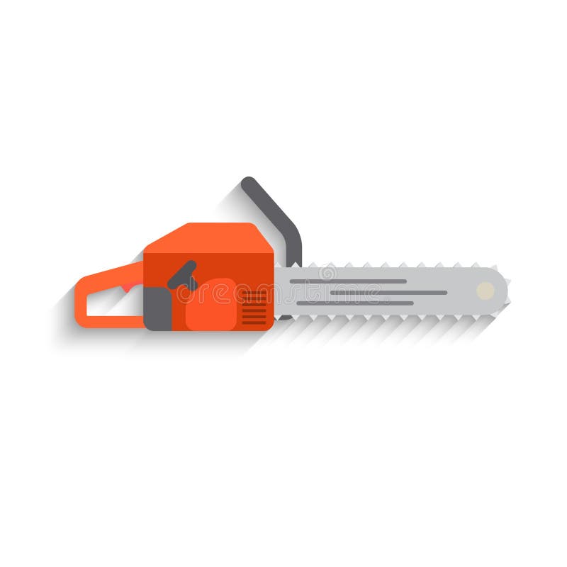 Chainsaw Icon On White Background. Flat Design Vector Stock Vector