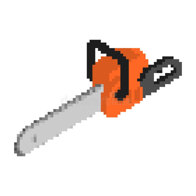 Chainsaw Pixelart Lumberjack Tool 8 Bit Vektor Abbildung