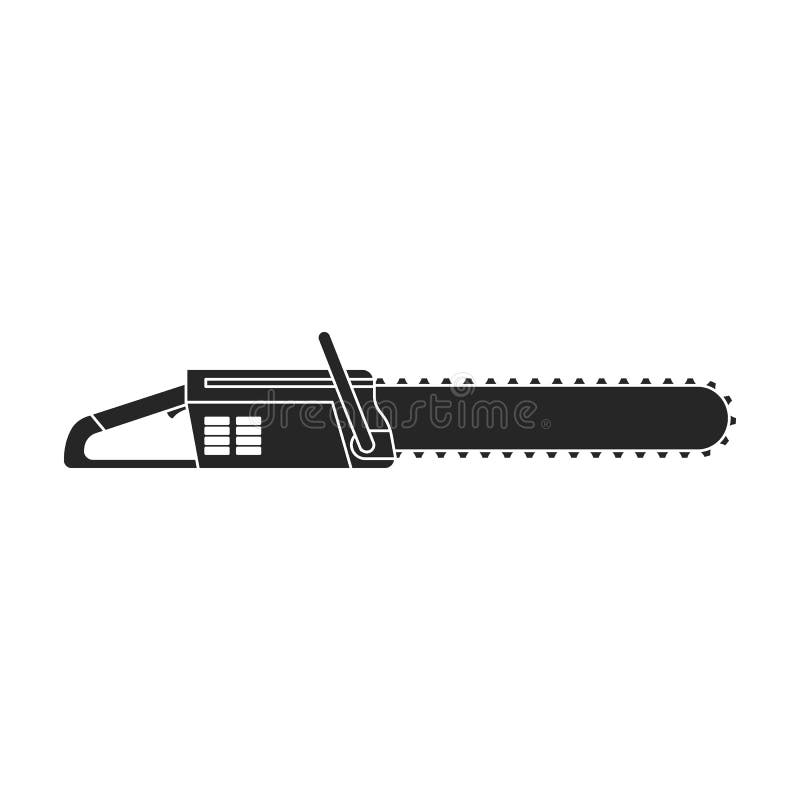 Chainsaw Vector Icon.Outline Vector Icon Isolated on White Background