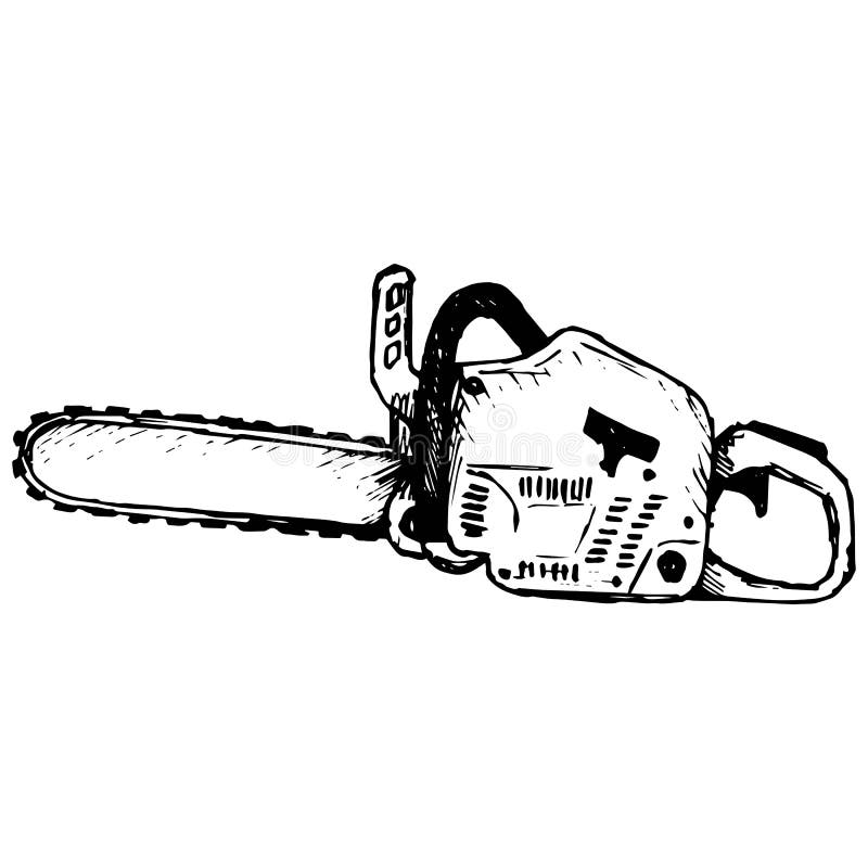 Desenho de esboço de motosserra . imagem vetorial de filkusto© 149579920