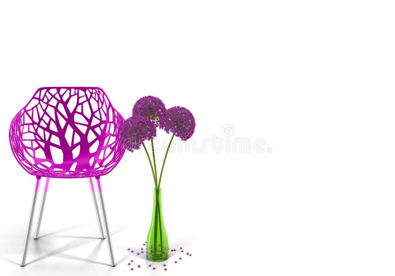 Purple / Pink Modern Bucket Seat Chair Stock Image Image of