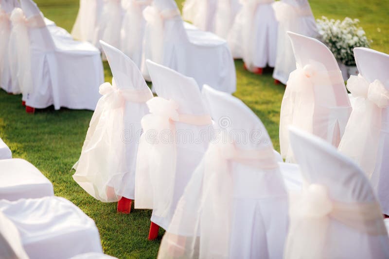 Chair Decorated Wedding Ceremony Stock Photo - Image of ceremony