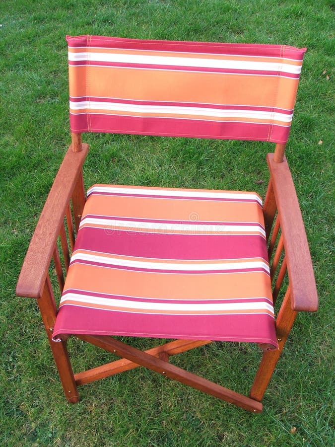 Chair in the garden stock image. Image of director, wooden 89025