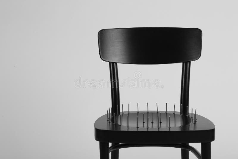Chair with Iron Nails on White. Hemorrhoids Concept Stock Photo - Image of  anal, black: 170966972