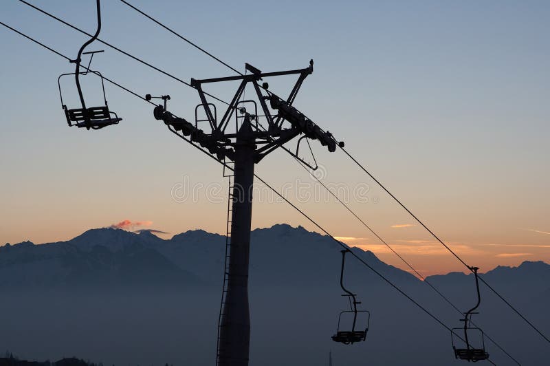 Chair lift silhouette