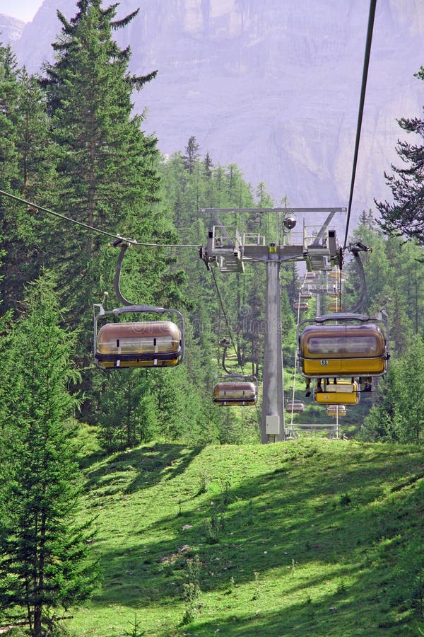 Chair Lift Up To the Top of the Mountain Stock Photo Image of walk