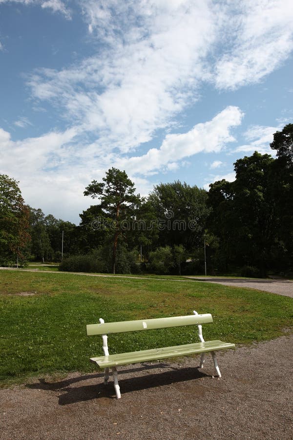 Chair in park stock photo. Image of tree, cloud, outdoor 23656154