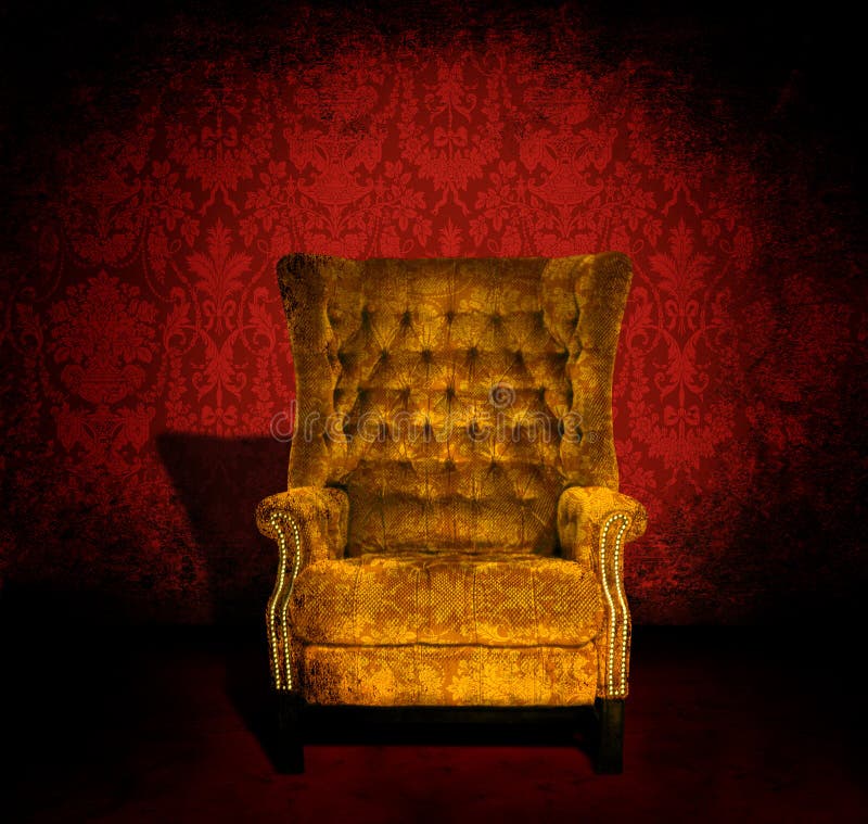 Alone chair in dark room stock image. Image of domestic 24018605