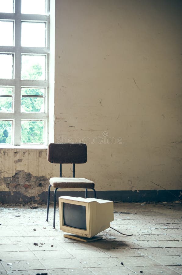 Old Rusty Broken Industrial Washing Machine With Peeling Paint In