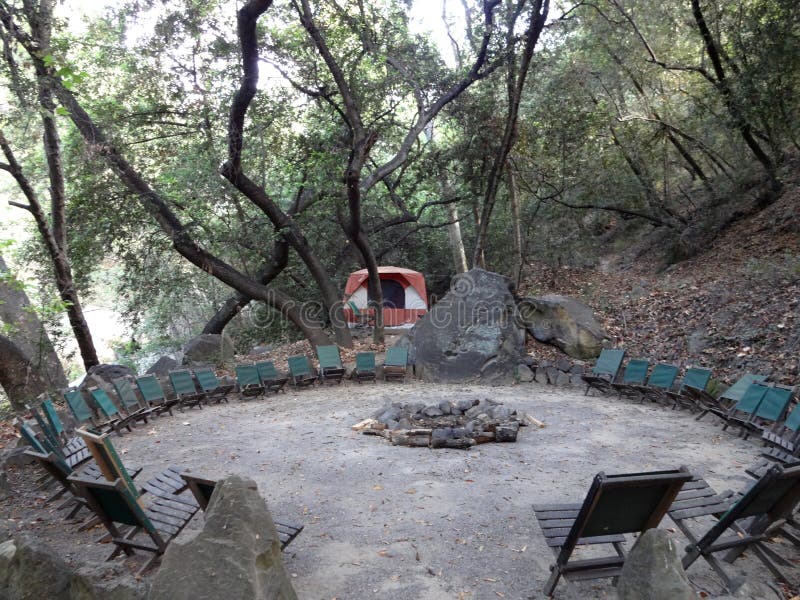 Chair Seats circle Empty Fire pit royalty free stock images