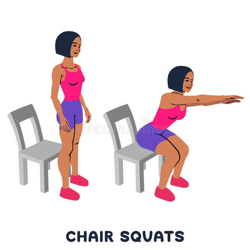 Chair Squats Stock Illustrations – 22 Chair Squats Stock