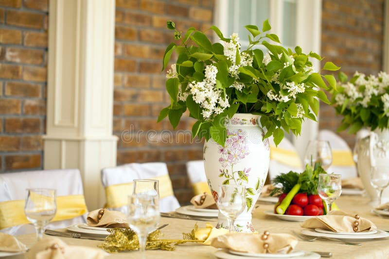 Chair and Tables Set for Wedding Stock Image Image of hotel, dining