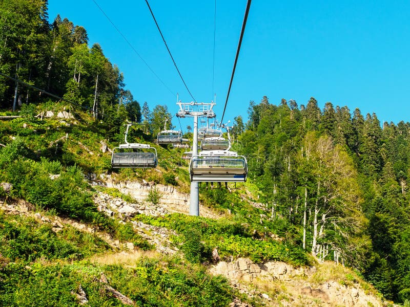 Chairlift High in the Mountains Stock Photo Image of travel