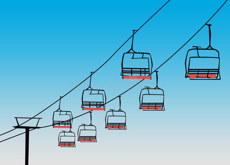 Chairlift υπόβαθρο χειμερινού αθλητισμού απεικόνιση αποθεμάτων