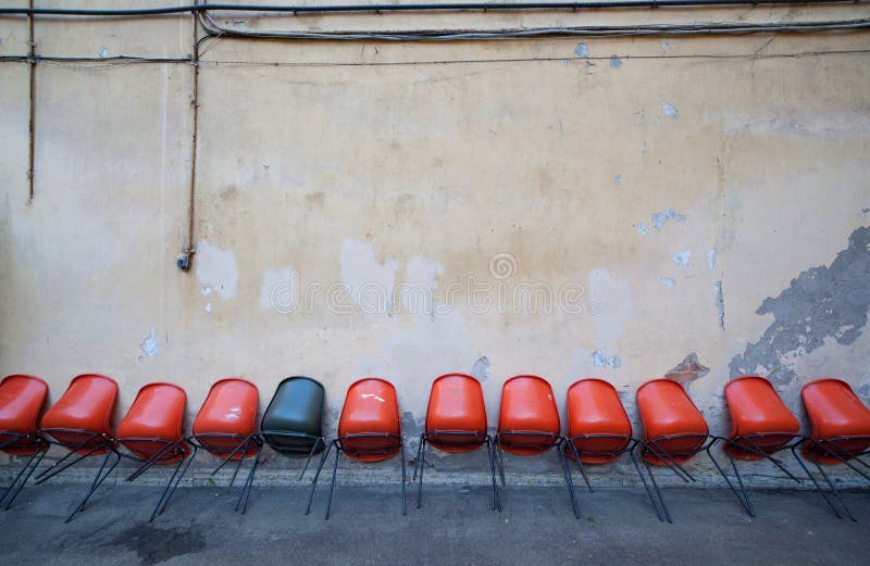 Chairs against the wall stock photo. Image of wall, chairs 41658950
