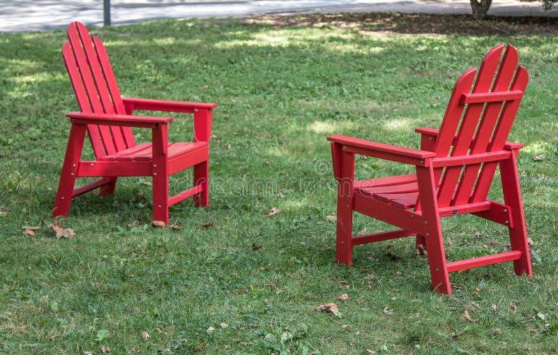 Chairs on a lawn stock photo. Image of peaceful, sunny 96287874