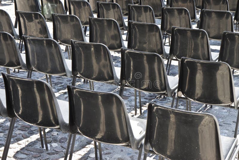Chairs of an Outdoor Cinema Stock Image Image of concept, conference 56696997