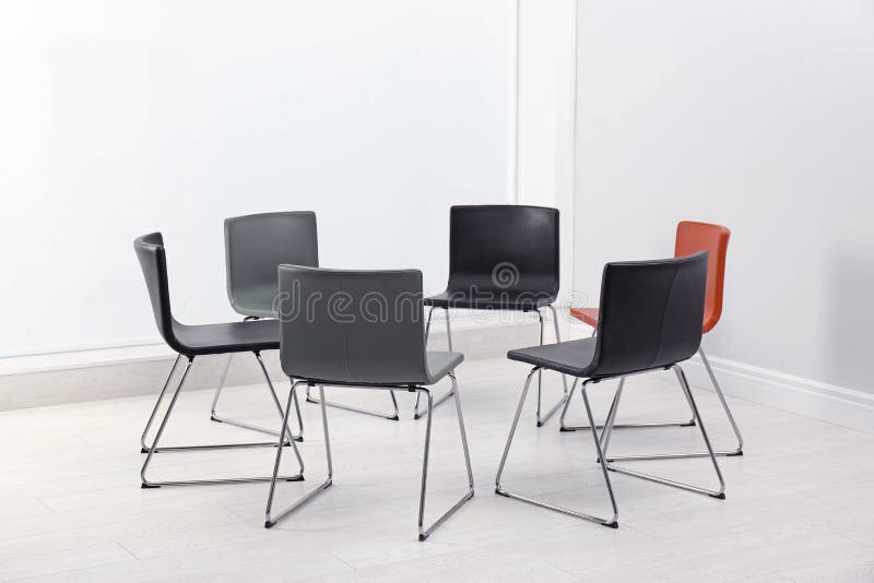 Chairs Prepared for Group Therapy Session in Office. Stock Image