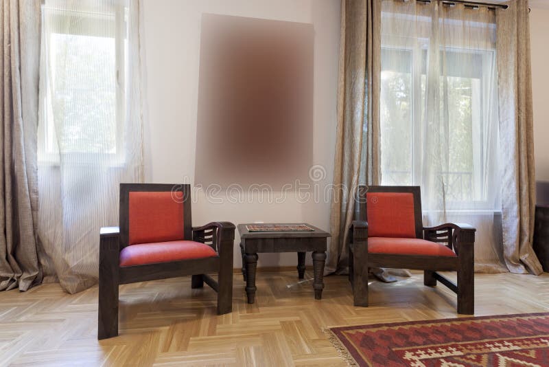 Chairs and Table in Hotel Room Interior Stock Photo Image of table
