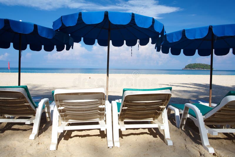 Chairs and umbrella on beach