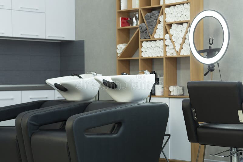 Modern Hair Salon Ring Light Stock Photos Free & RoyaltyFree Stock