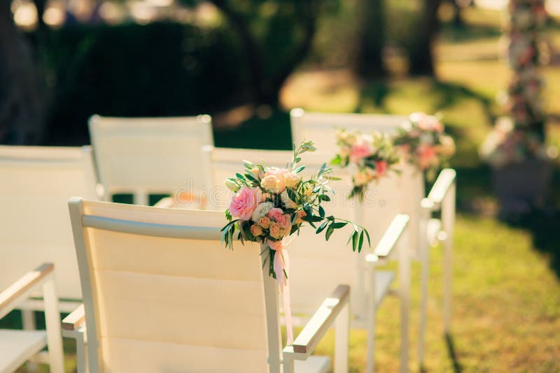 Chairs for Wedding Ceremony Stock Image Image of beauty, bouquet