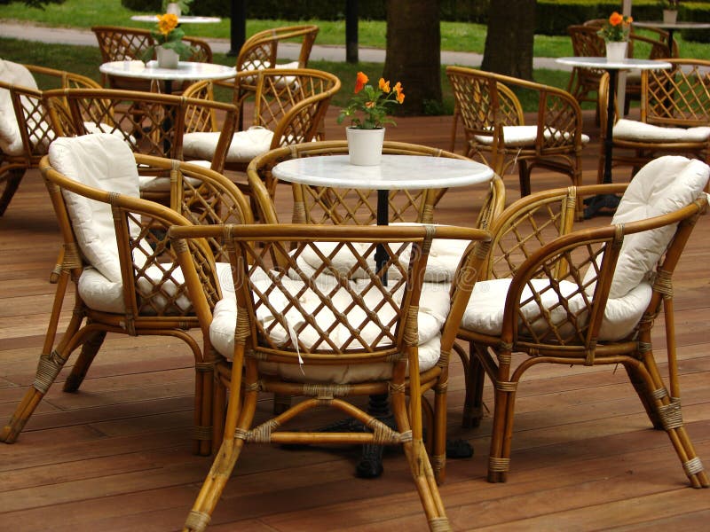 Chairs from wicker stock photography