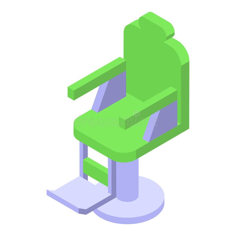 Green lime color chair icon isometric vector. Barber equipment. Furniture studio. Green lime color chair icon isometric vector. Barber equipment. Furniture studio