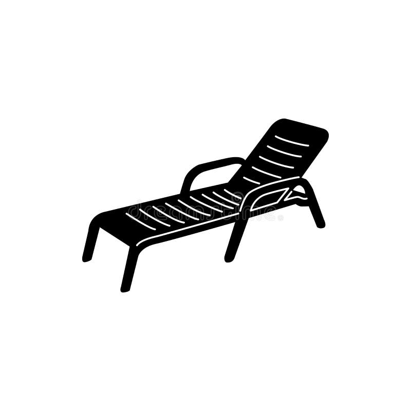 Chaise icon, simple style stock vector. Illustration of bathing - 80478008