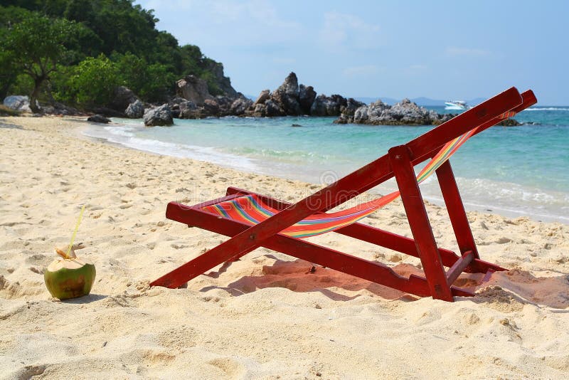 Chaise longue on beach stock photo. Image of resting, nature 1874266