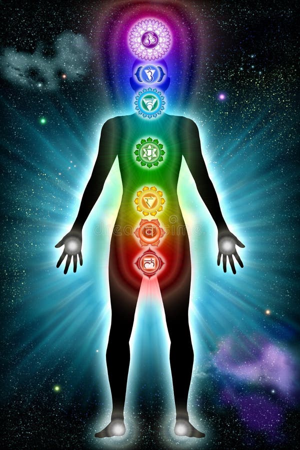 Chakra Body Universe stock illustration. Illustration of meditation