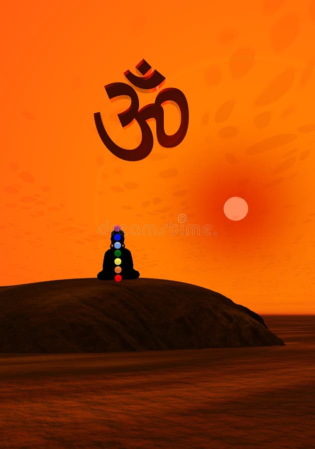 Chakras in meditation vector illustration Chakras in meditation vector illustration