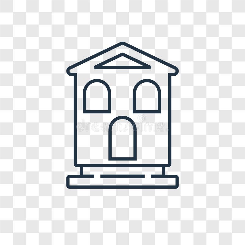 Chalet concept vector linear icon isolated on transparent background, Chalet concept transparency logo in outline style royalty free illustration Chalet concept vector linear icon isolated on transparent background, Chalet concept transparency logo in outline style royalty free illustration