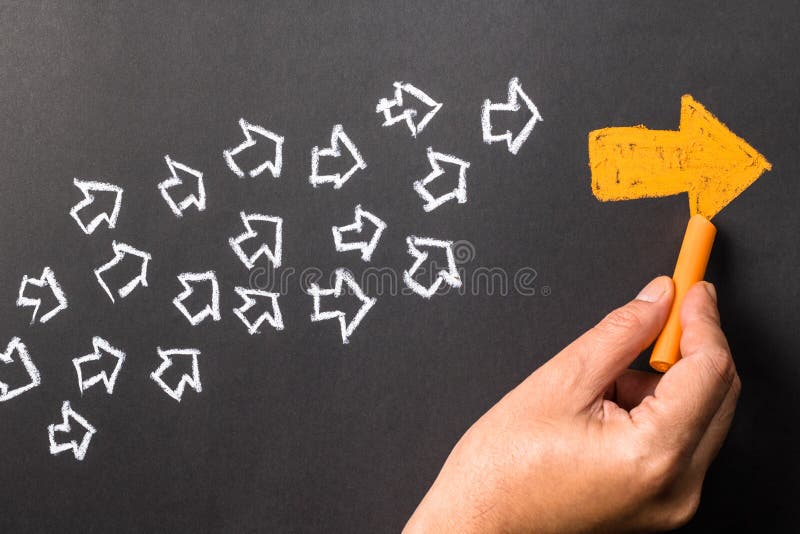 Chalk arrows leader stock photo Chalk arrows leader stock photo
