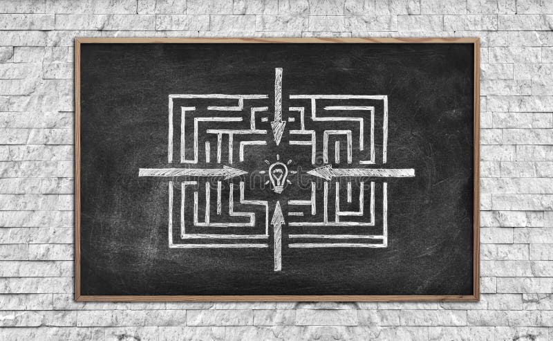 Chalk board with maze royalty free stock photos Chalk board with maze royalty free stock photos