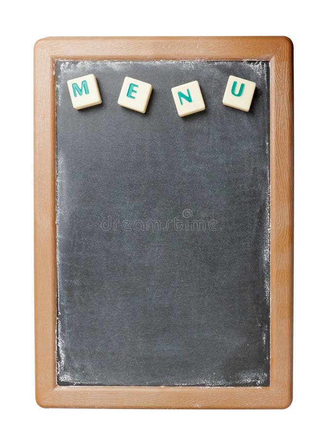 Chalk board and the word menu for restaurants bars.