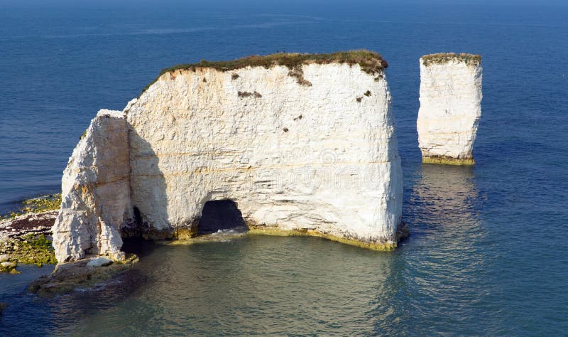 Chalk cliffs Old Harry Rocks Isle of Purbeck in Dorset south England UK