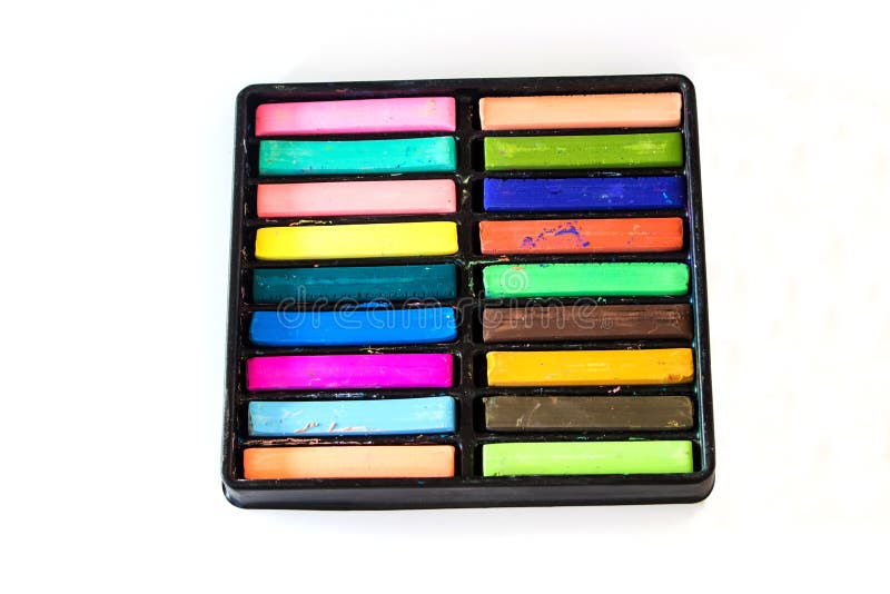 Color Chalk In Box Isolated Stock Photo Image of copy, background 26524274