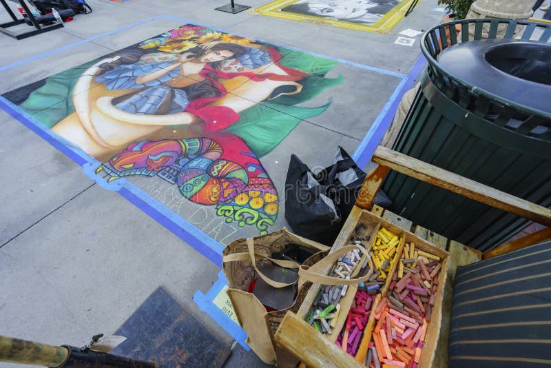 Chalk Competition Near Pasadena City Hall Editorial Photo Image of urban, night 73236846