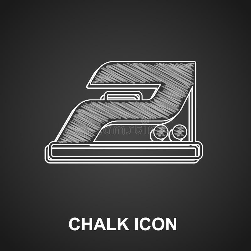 Chalk Electric iron icon isolated on black background. Steam iron. Vector stock illustration