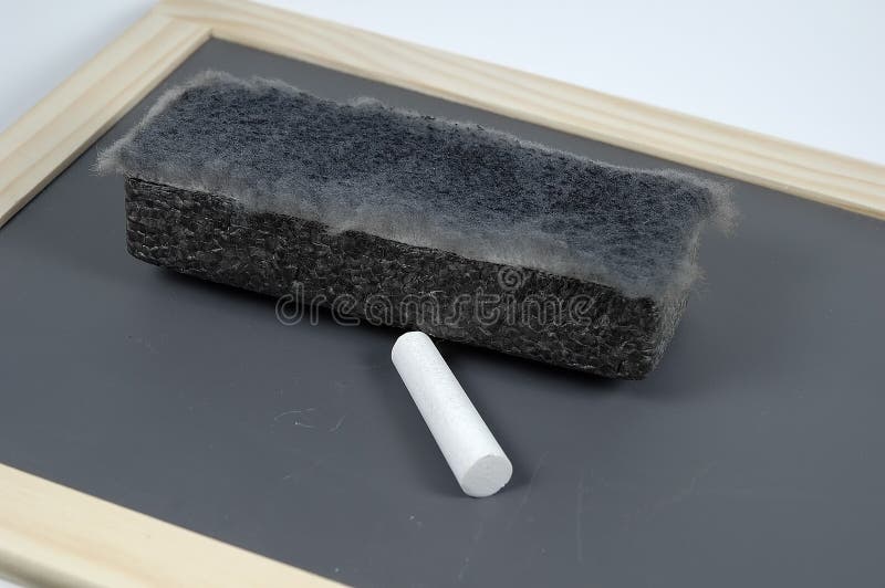 Chalkboard, Eraser And Chalk Stock Photo Image of chalk, blackboard