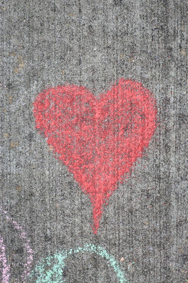 Chalk heart vertical stock photo. Image of draw, valentine 77228448
