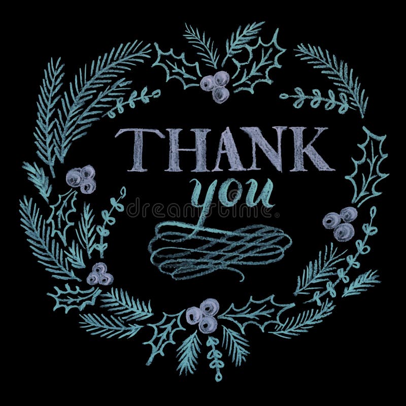 Chalk Lettering, Thank You, Vector Illustration Stock Vector