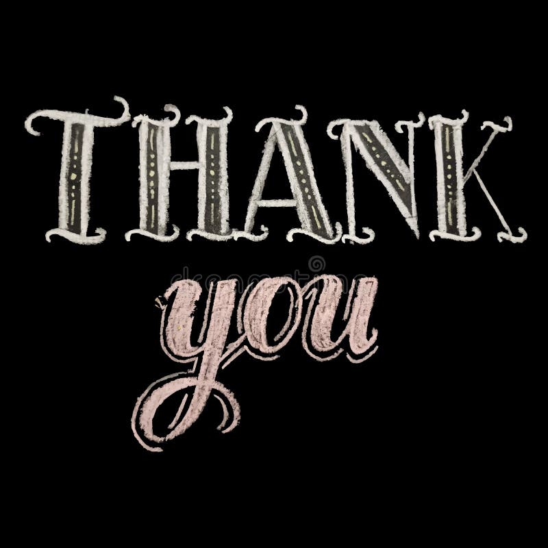 Chalk Lettering, Thank You, Vector Illustration Stock Vector