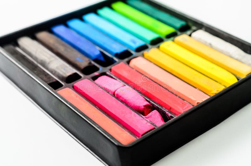 Chalk pastel in box stock image. Image of pastel, kids 63383823