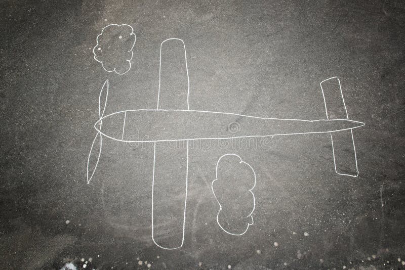 Chalk plane drawing stock image. Image of park, drawing 228029409
